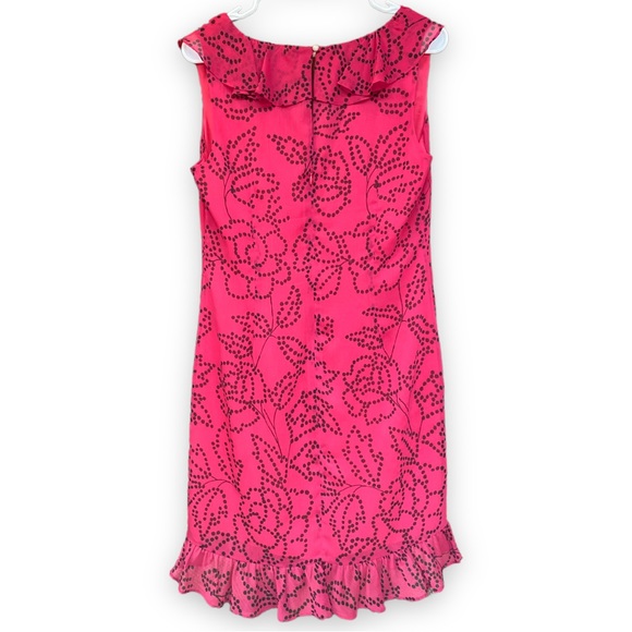 Karl Lagerfeld Paris Sleeveless Ruffle Polka Dot Floral Printed Dress Size 6 - Picture 4 of 6